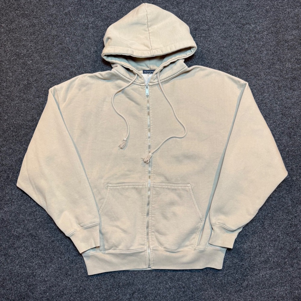 Brandy Melville Christy Oversized Zip Up Hoodie Tan Beige One Size